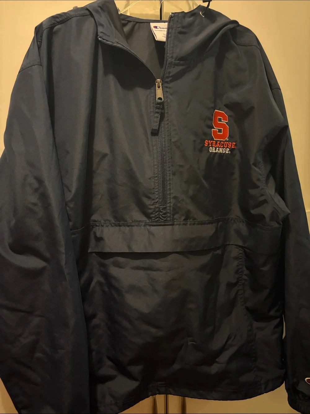 Champion Syracuse Orange Navy Pullover wind breaker Jacket